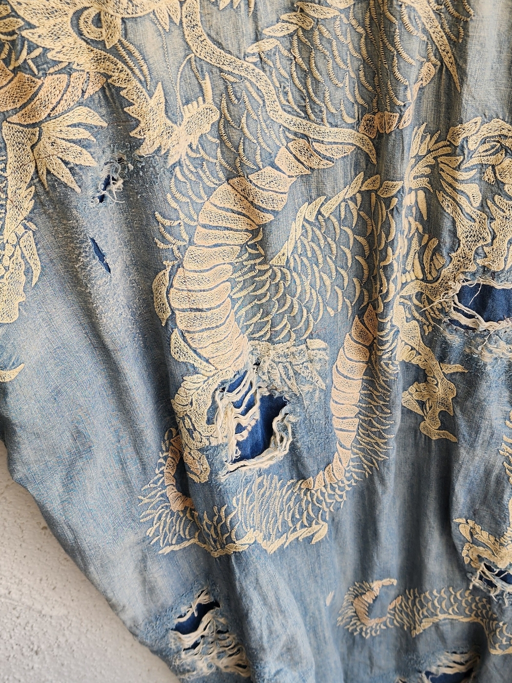 Magnolia Pearl Denim Dragon Daiji Kimono Jacket 517 Washed Indigo - Picture 6 of 13